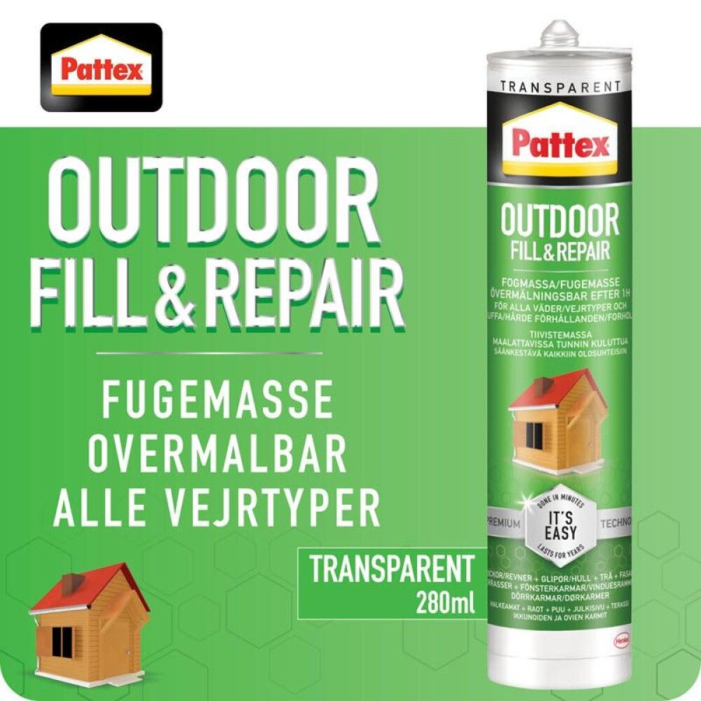 Kítti 280ml Pattex Fill&Repair glært