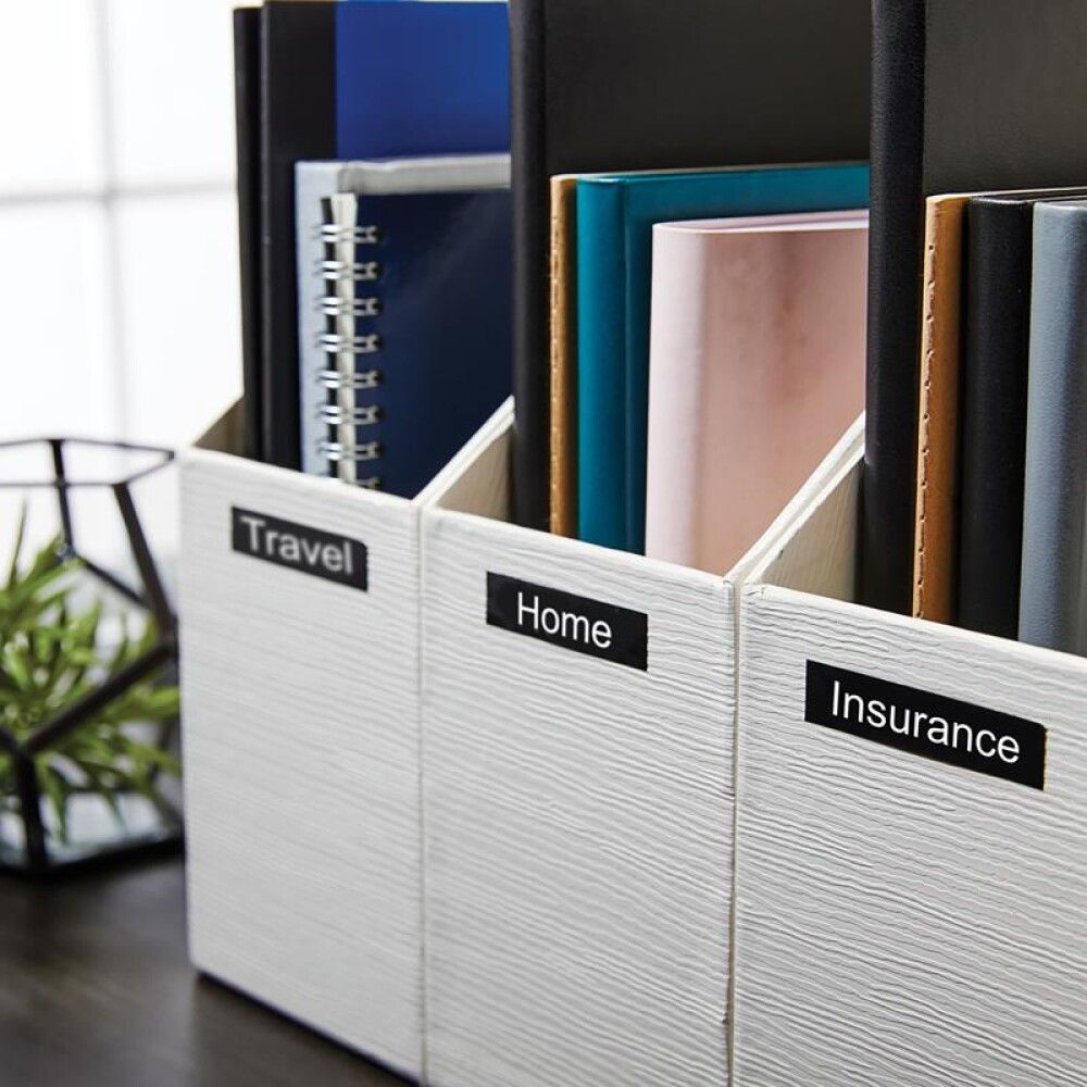 Límmiði fyrir DYMO D1 merkivél 12mm x 7m svartur/hvítt