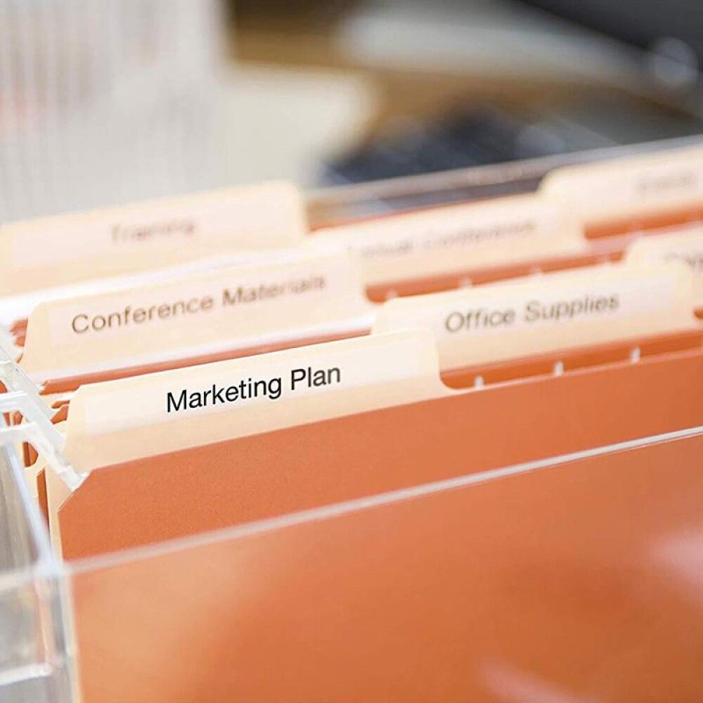 Límmiði fyrir DYMO D1 merkivél 19mm x 7m svartur/glær