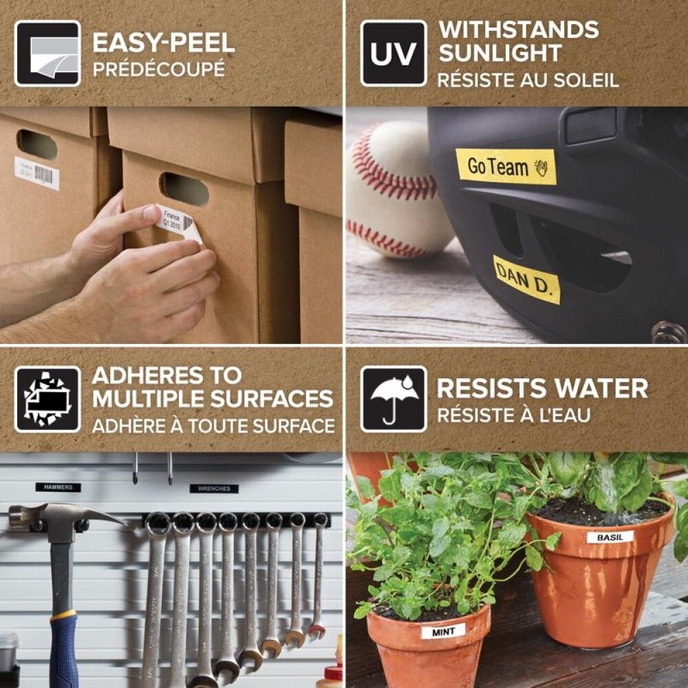 Límmiði fyrir DYMO D1 merkivél 19mm x 7m svartur/hvítur