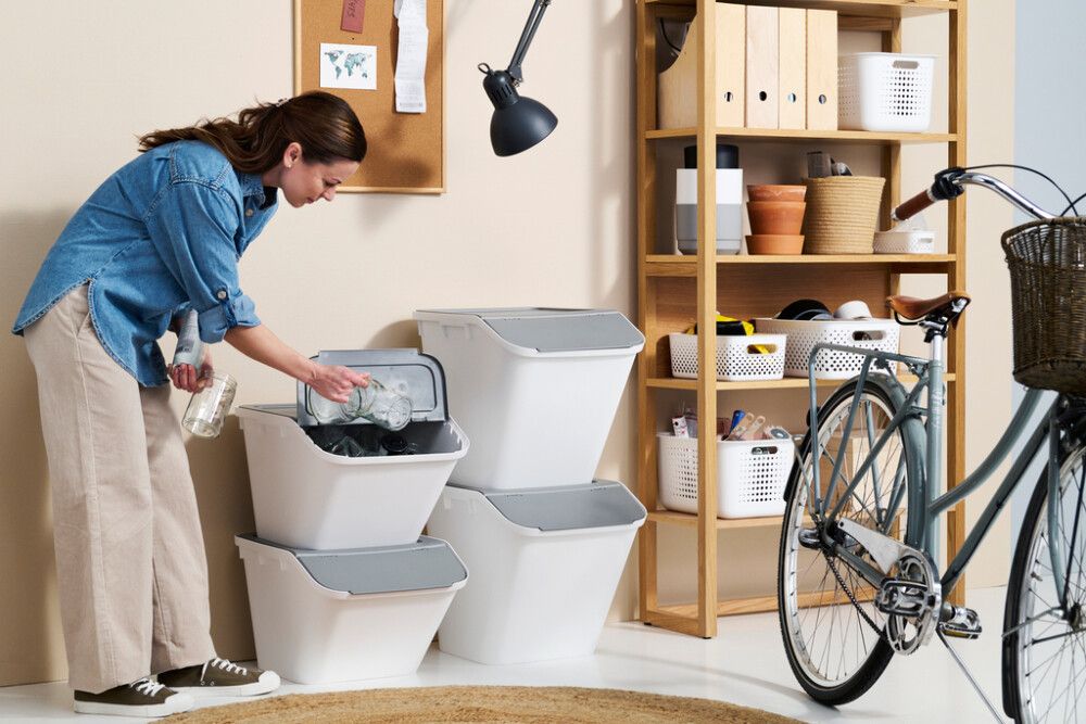 Flokkunartunna 51L Collect Stack-It hvít