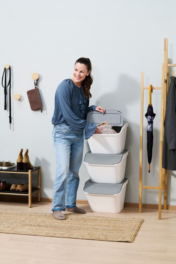 Flokkunartunna 51L Collect Stack-It hvít