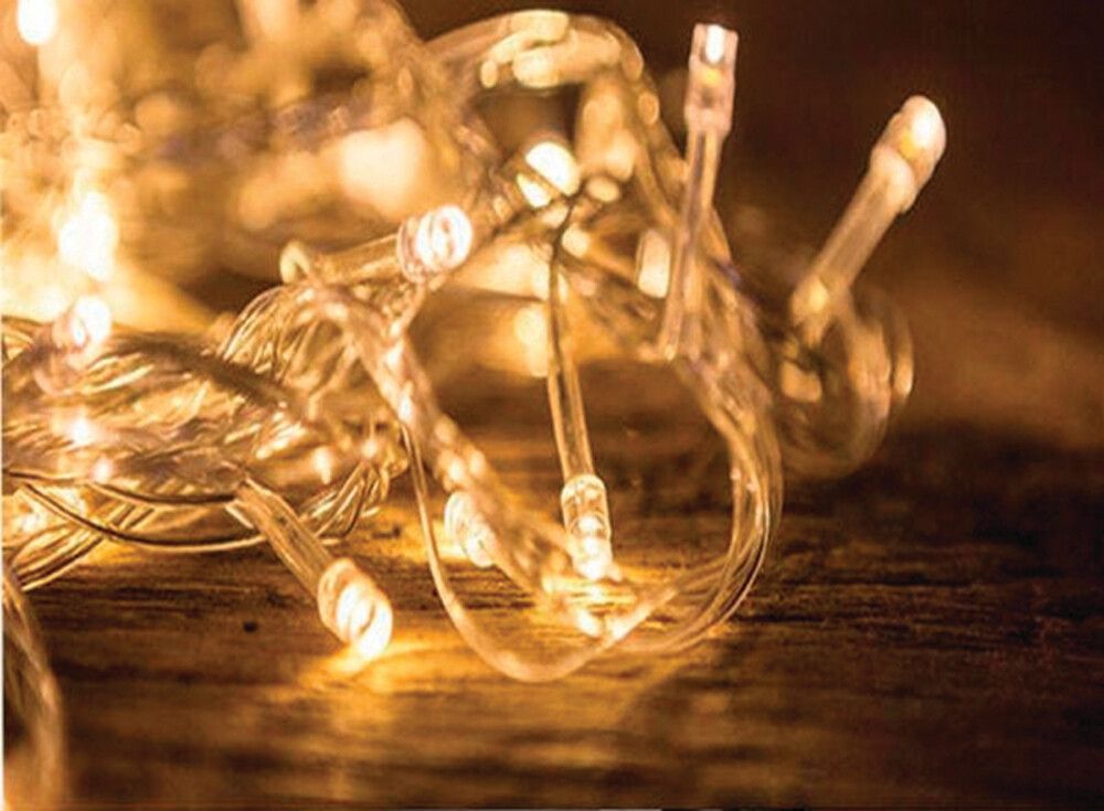 Jólasería glært hlýtt ljós 80 LED 3xAA