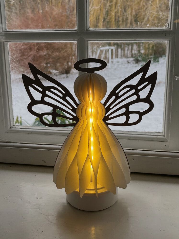 Borðskraut engill 20,5x20,5 cm LED