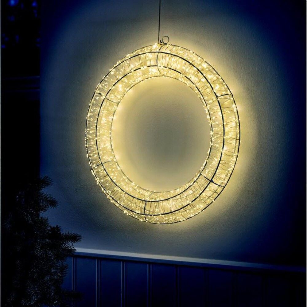 Ljósakrans 38x8 cm 960 LED Veli Line hlýtt ljós