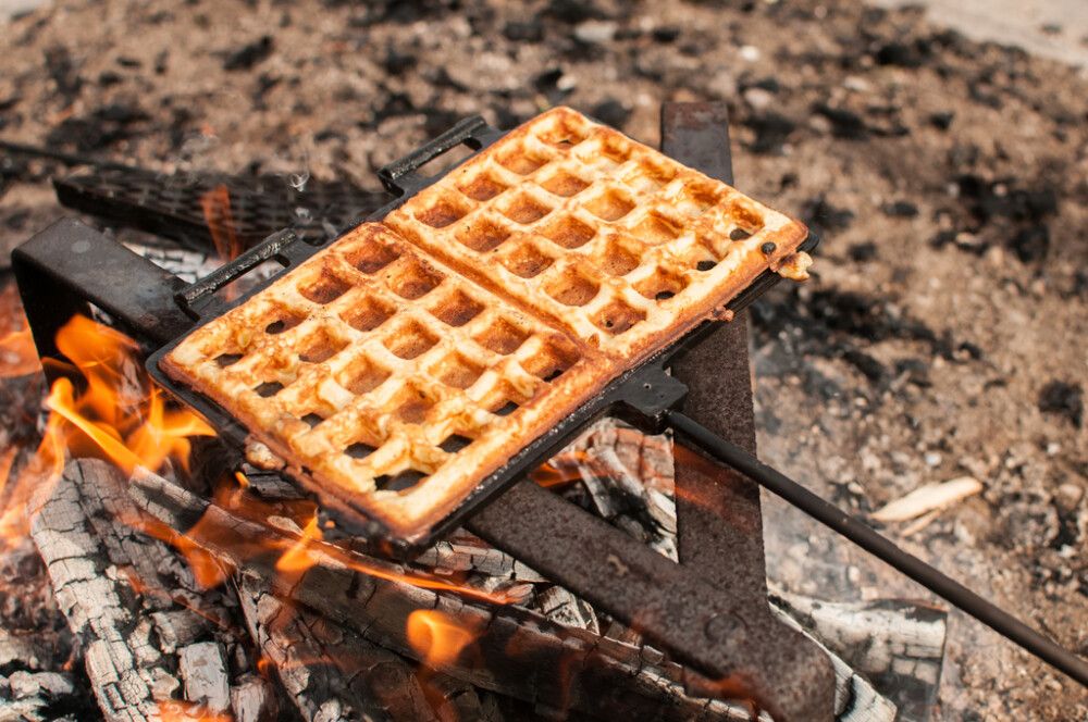 Vöfflujárn með handfangi Petromax steypujárn