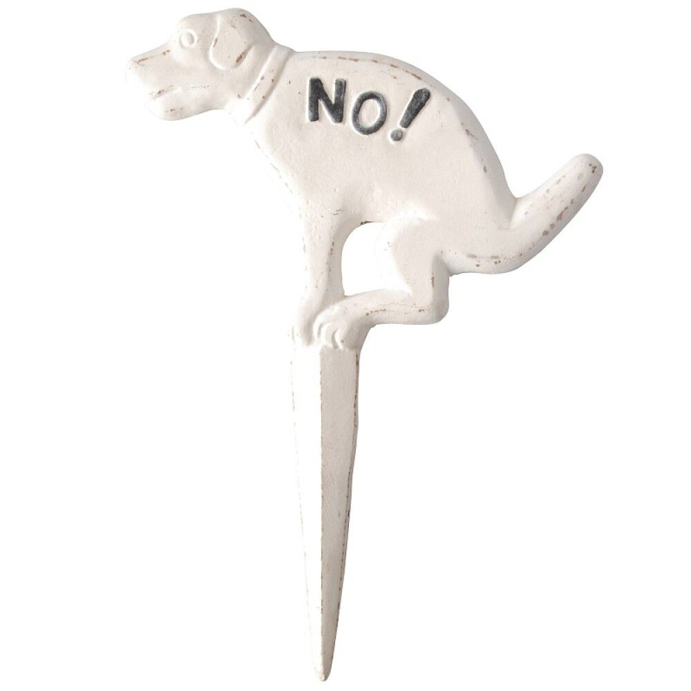 Skilti hundur 'No Shit' Esschert hvítt