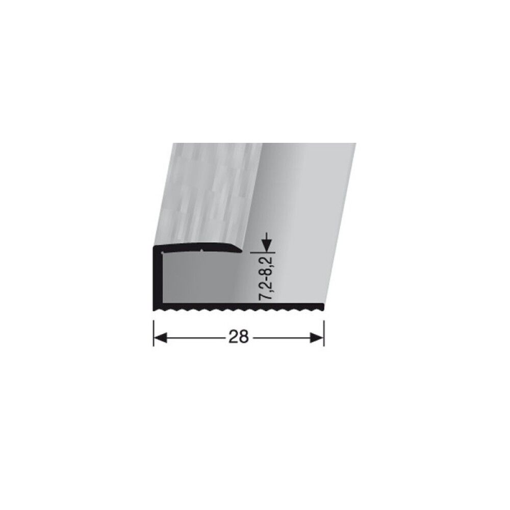 Endanef U-prófíll 270x2,8x0,85cm Logoclic rústfrítt stál