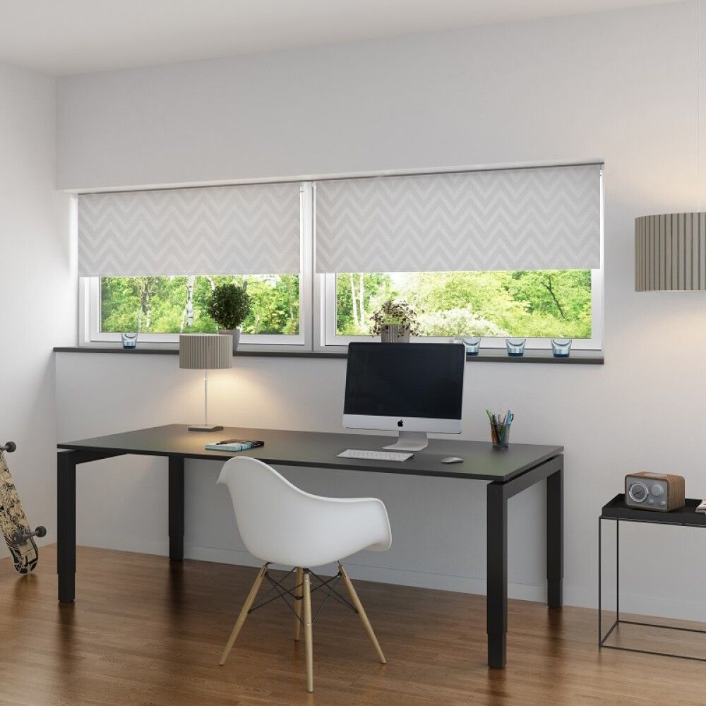 Myrkvunarrúllugardína 80x175 cm Zig Zag hvít