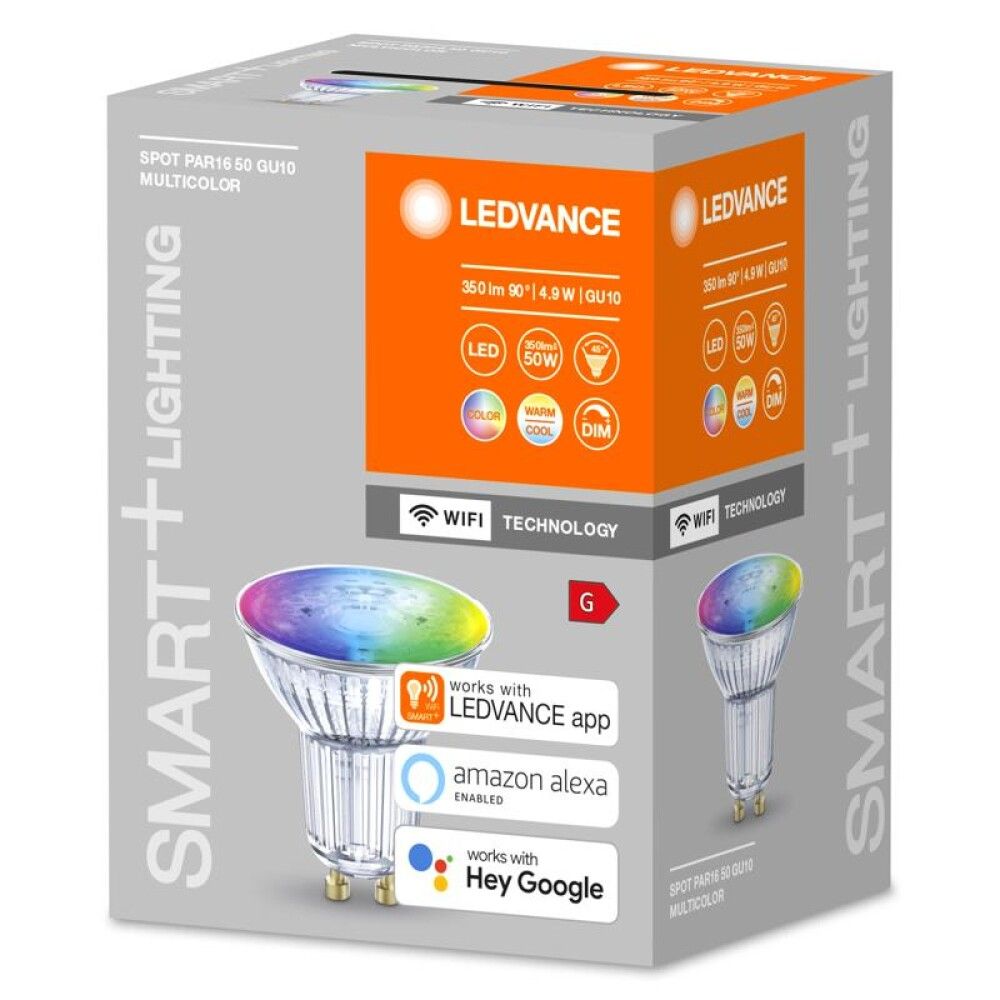 Snjallpera LED GU10 RGBW Ledvance Smart+ 5W Ø50 mm