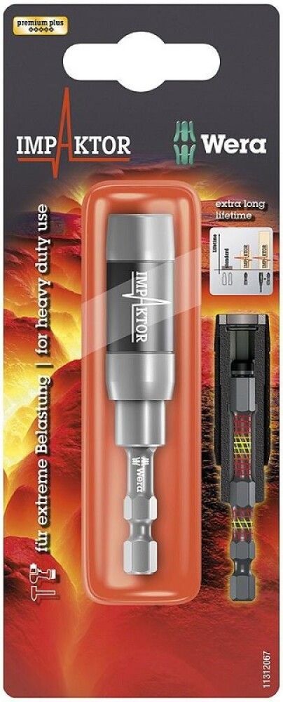 Bitahaldari 1/4" 75 mm með kúplingu og segli Wera 897/4 R SB