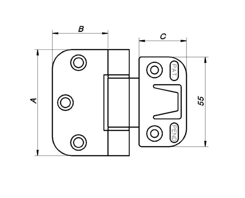 Löm 65x34mm PN Snap-in 2stk hvít