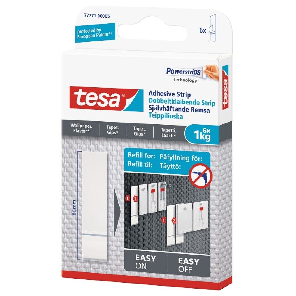 Tvíhliða límband 1kg Tesa Powerstrips 6stk 