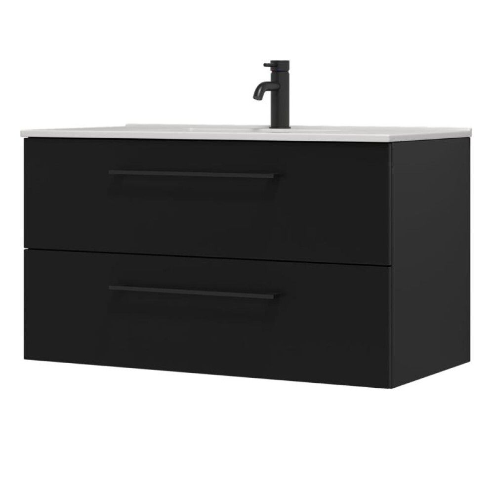 Handlaugarskápur Camden 90cm matt svartur