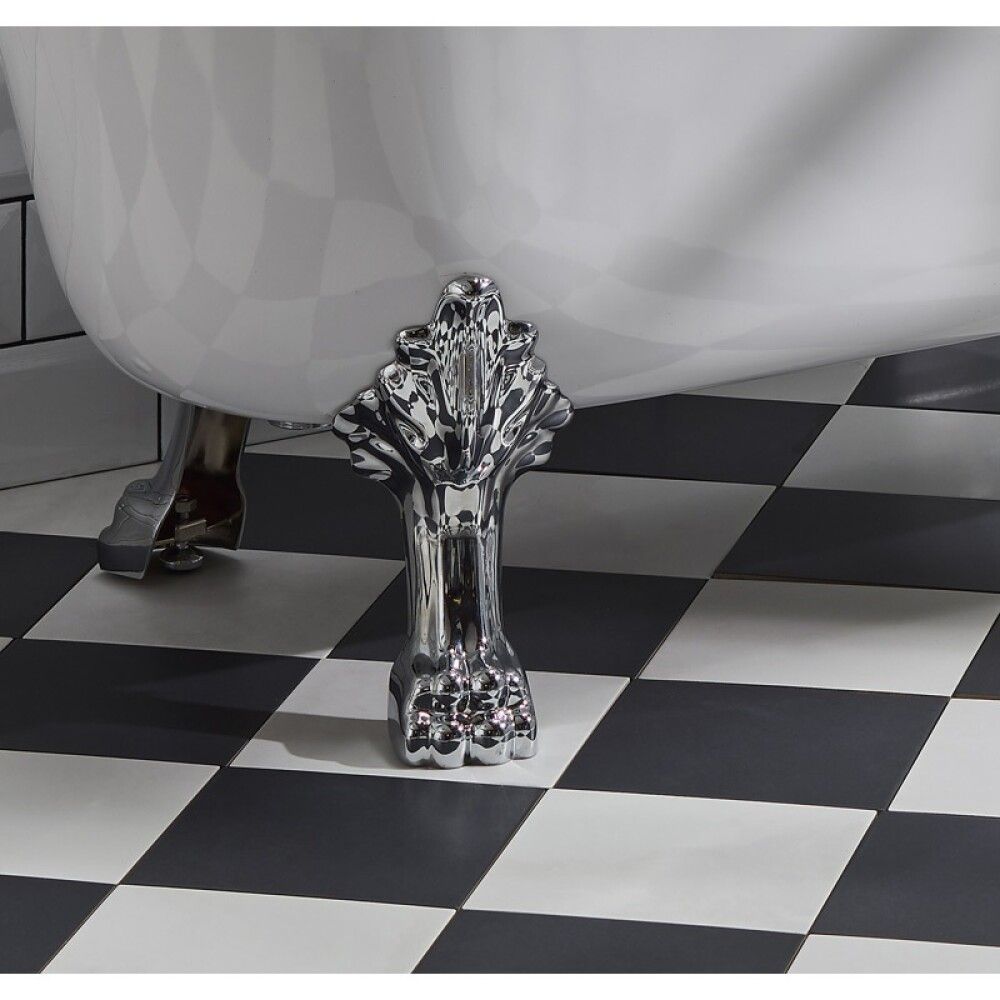 Ljónsfætur með frárennslisetti Króm 4stk