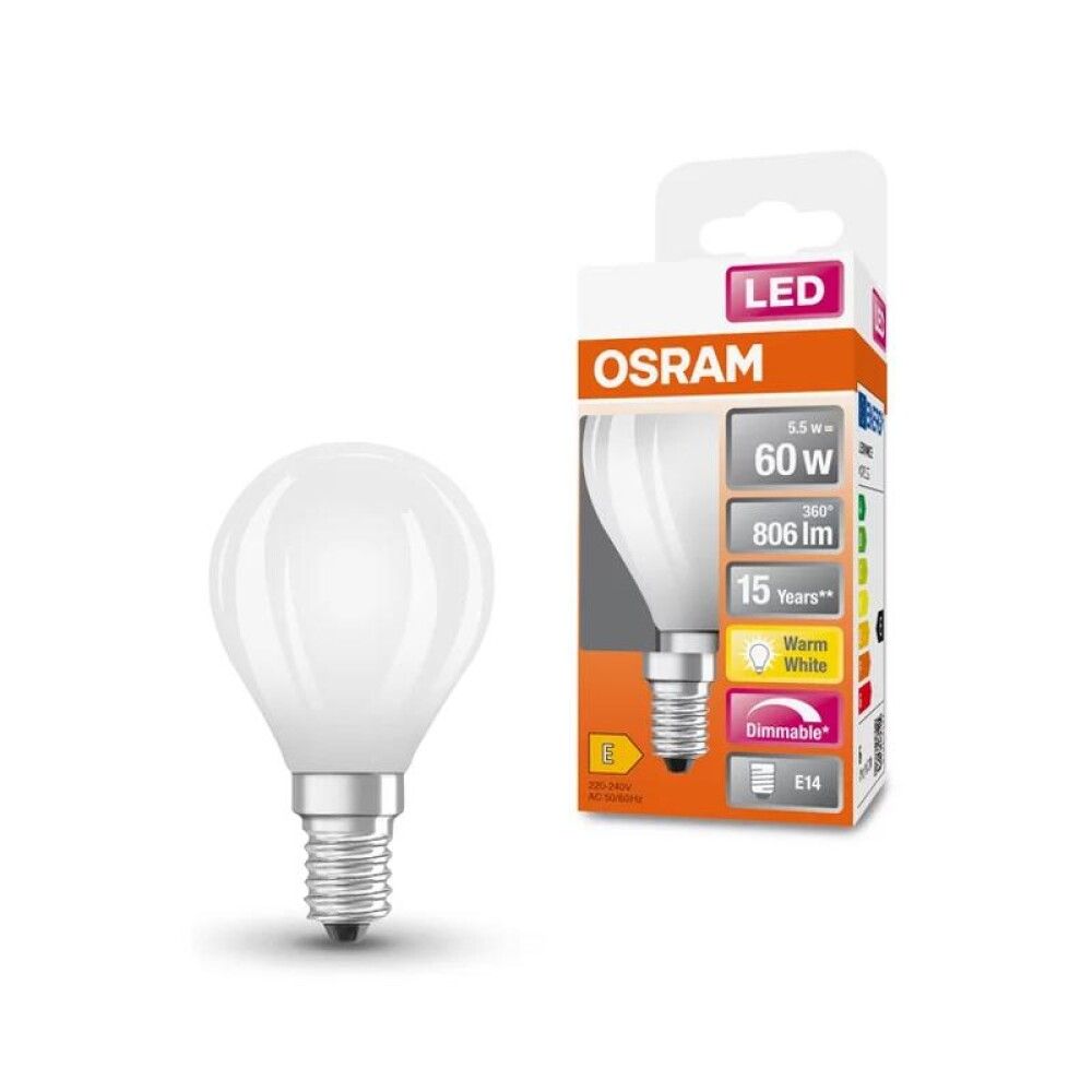 Ljósapera LED Retro mött 6,5W E14 Osram dimmanleg