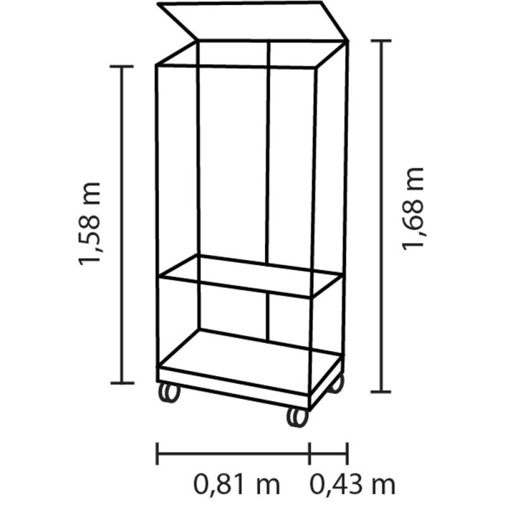 Gróðurhús á hjólum Urban svart 3mm gler