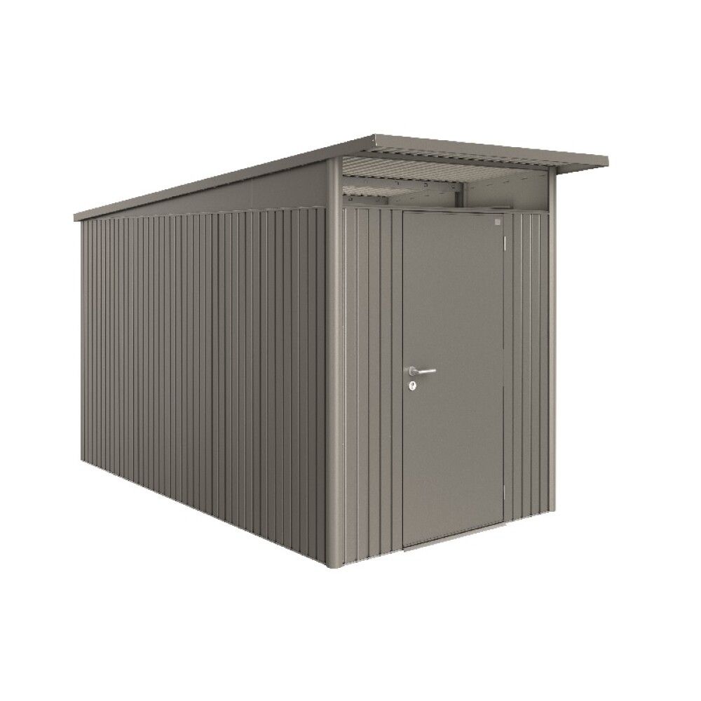 Geymsluskúr 5,71m² Avantgarde A4 kvartsgrár einföld hurð