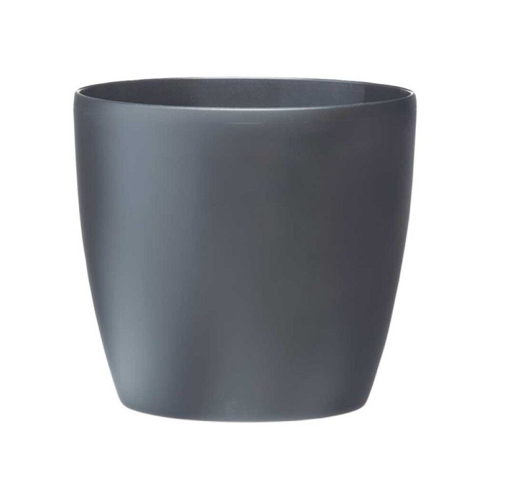 Blómapottur Brussels Round Mini Ø13cm dökkgrár