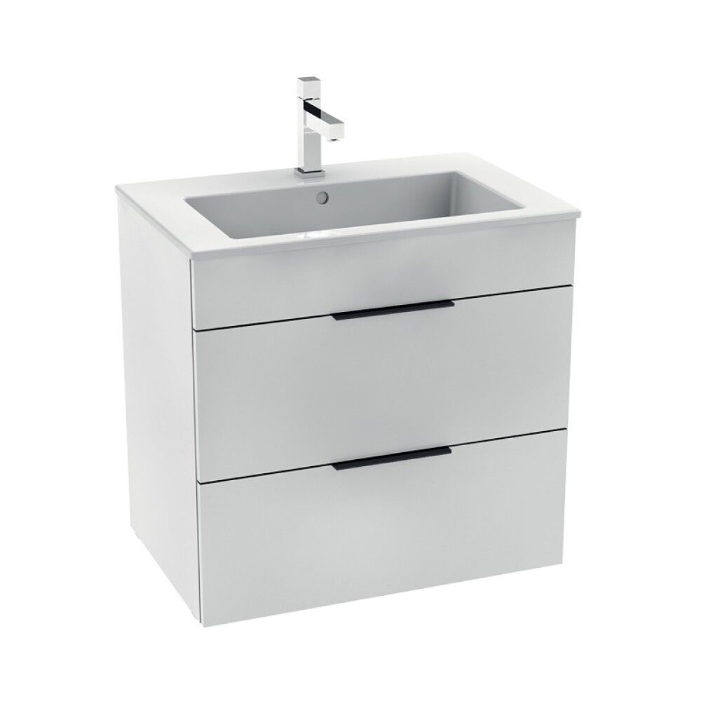 Baðinnrétting með handlaug 64 cm Laufen Cube hvít