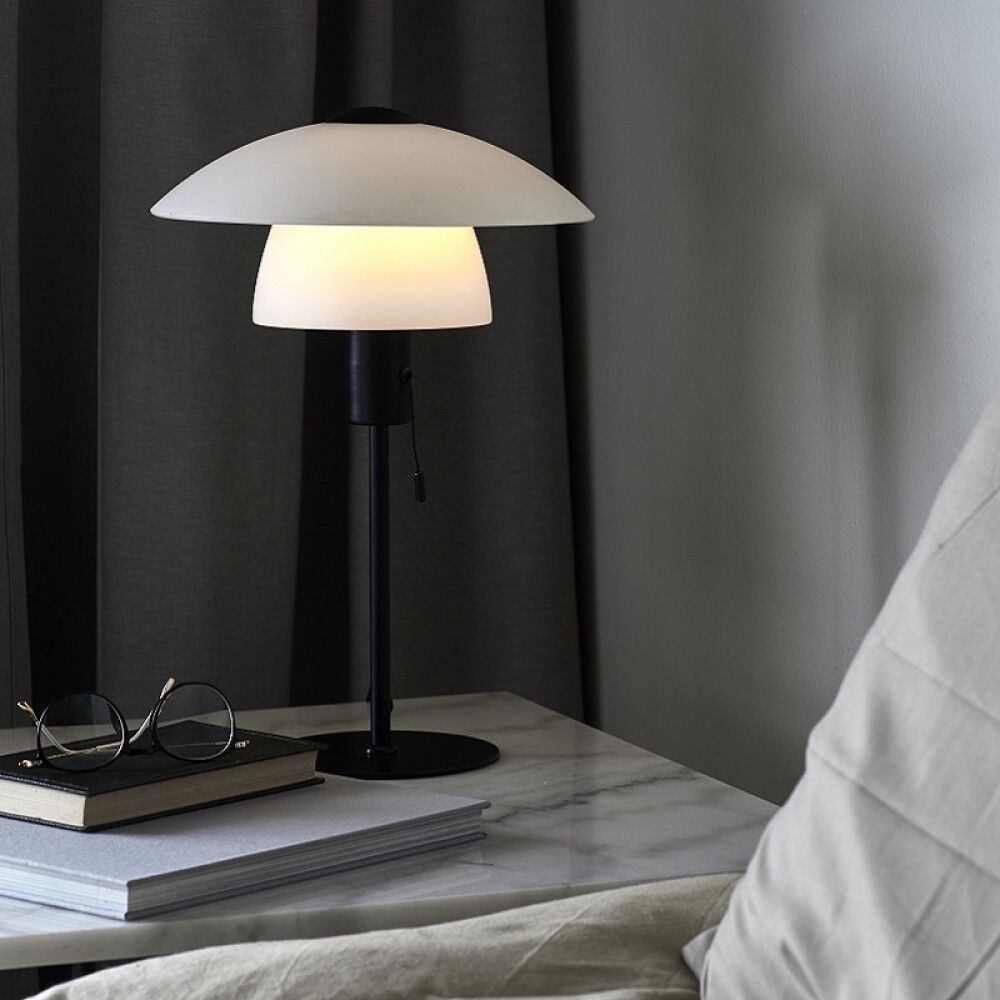 Borðlampi E27 Verona ópalhvítur 40 cm