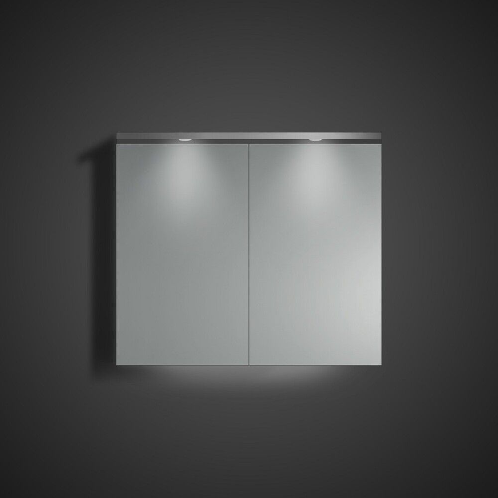 Speglaskápur rúnaður matt grár 80x70 Skärgård