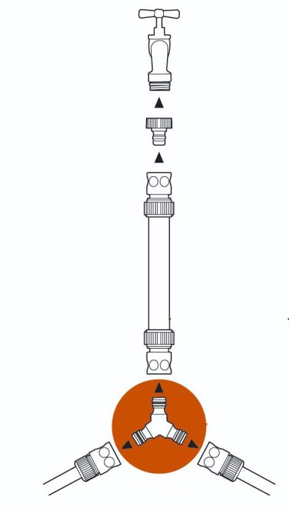 Samtengi Y fyrir hraðsmellur Gardena
