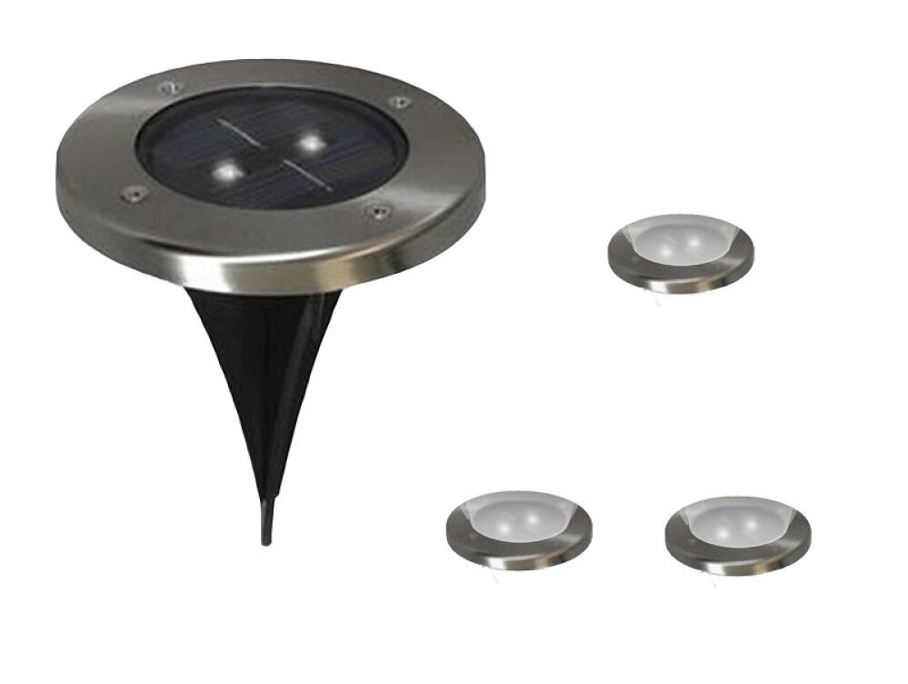 Garðljós með sólarsellu Lawn Light 3 stk Ø12cm