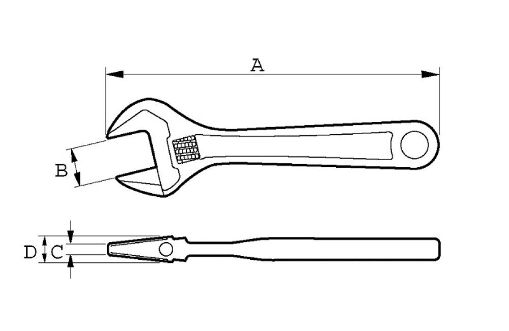 Skiptilykill 8" Bahco