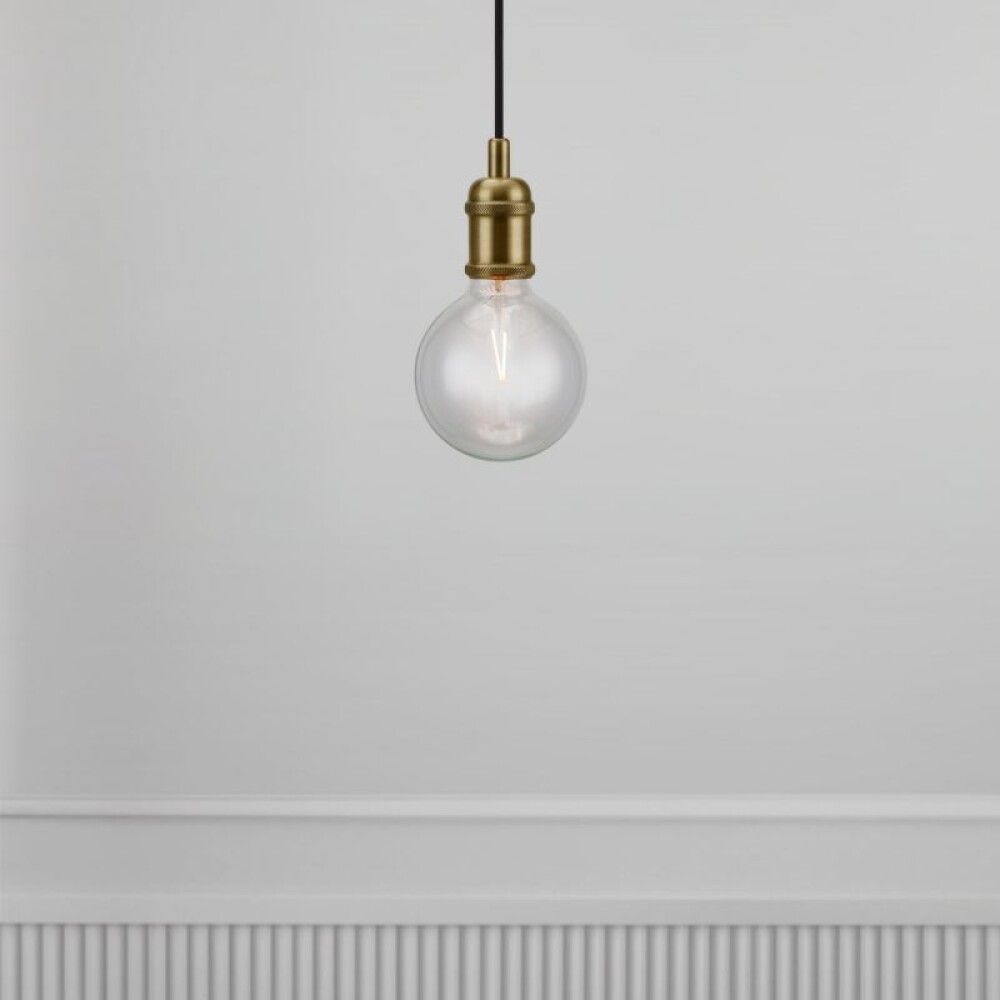 Hangandi perustæði E27 Avra messing 2 m