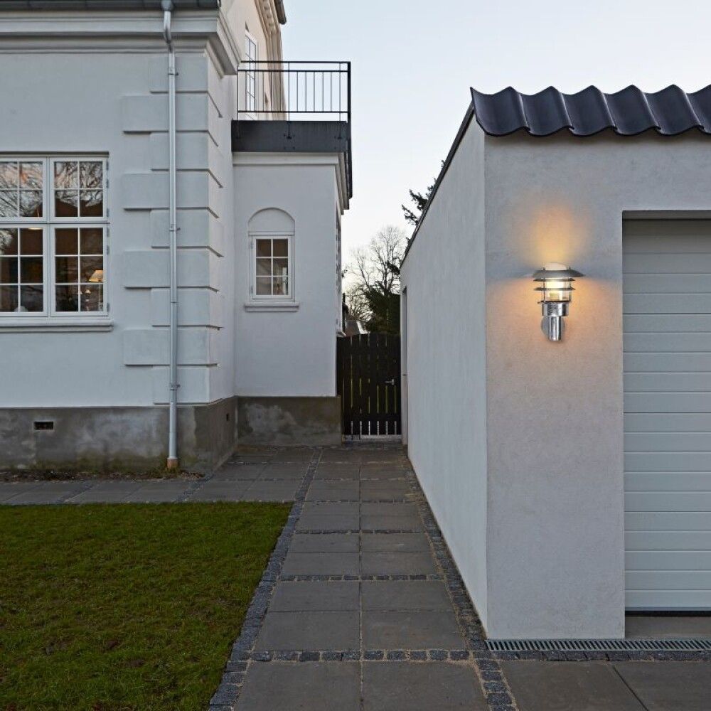 Veggljós E27 Lønstrup Ø22cm IP44 galvaniserað