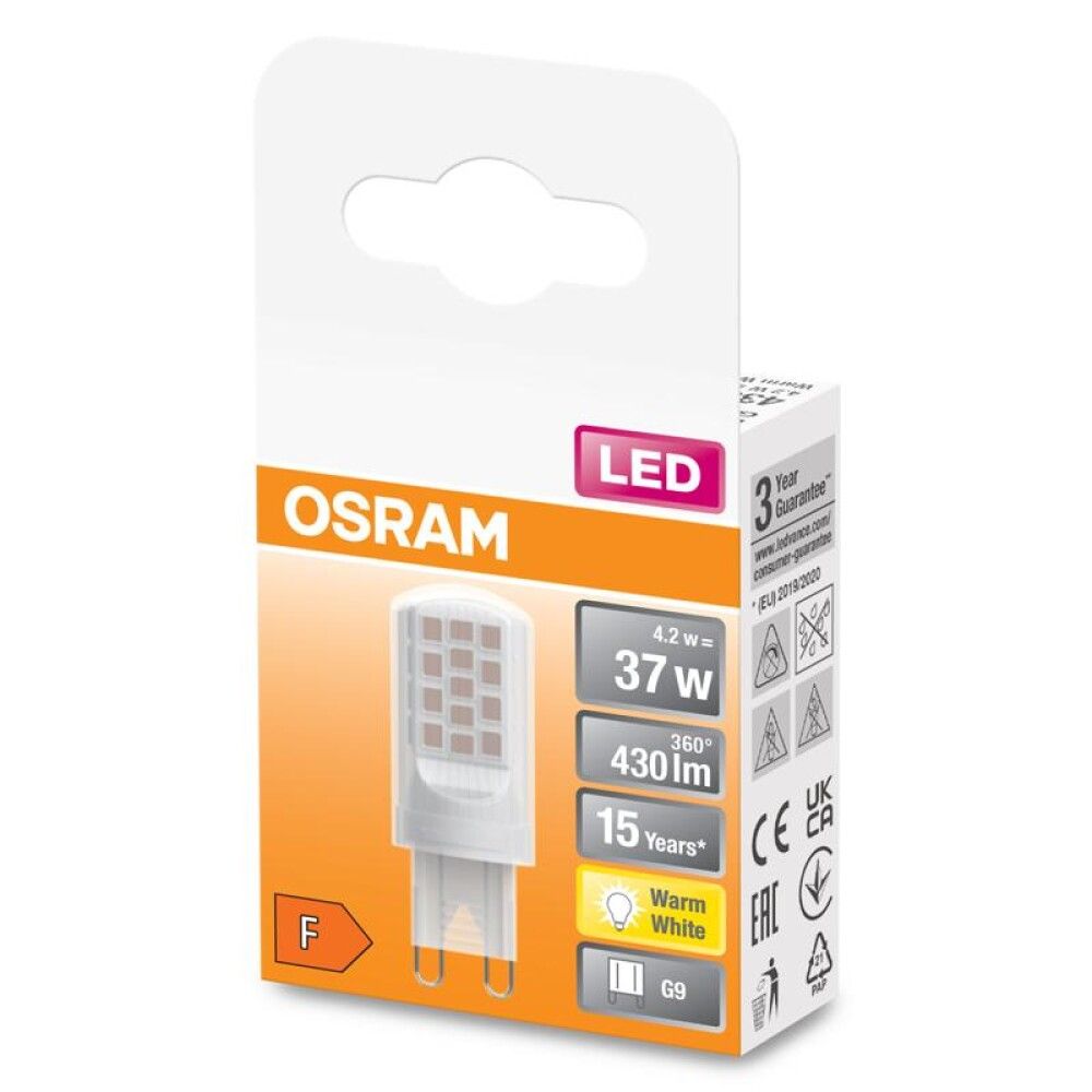 Ljósapera LED G9 2700K Osram 4,2W Ø1,9 mm