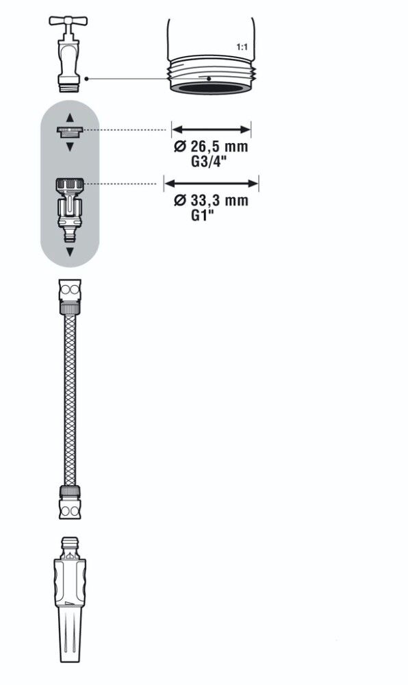 Kranatengi vinkil 1/2" 3/4"