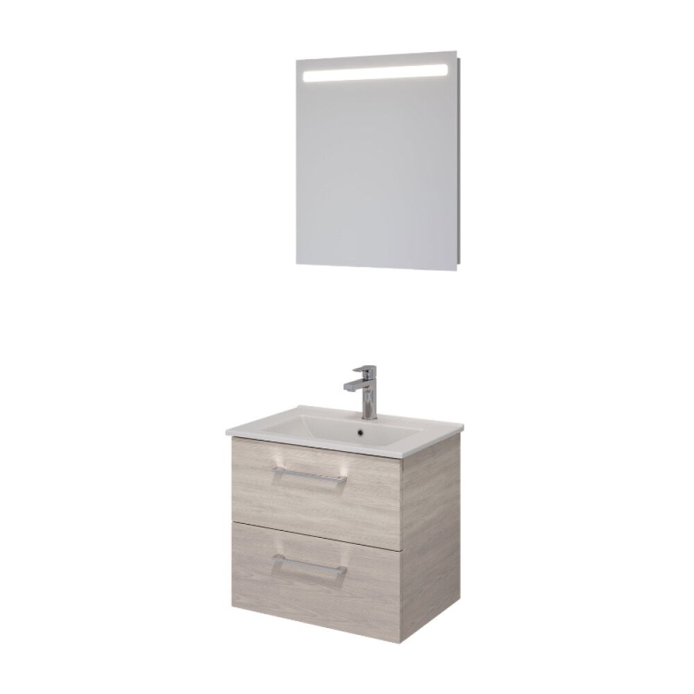 Baðinnrétting með LED spegli 56cm