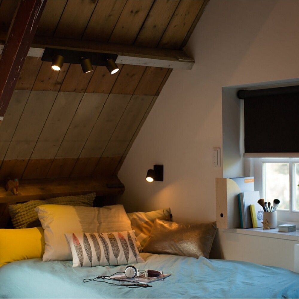 Veggljós GU10 Philips Hue svart