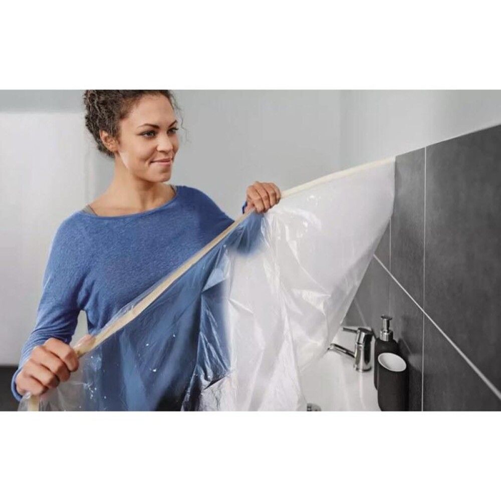 Yfirbreiðsla plast með límbandi 33m x 55cm Tesa Easy Cover