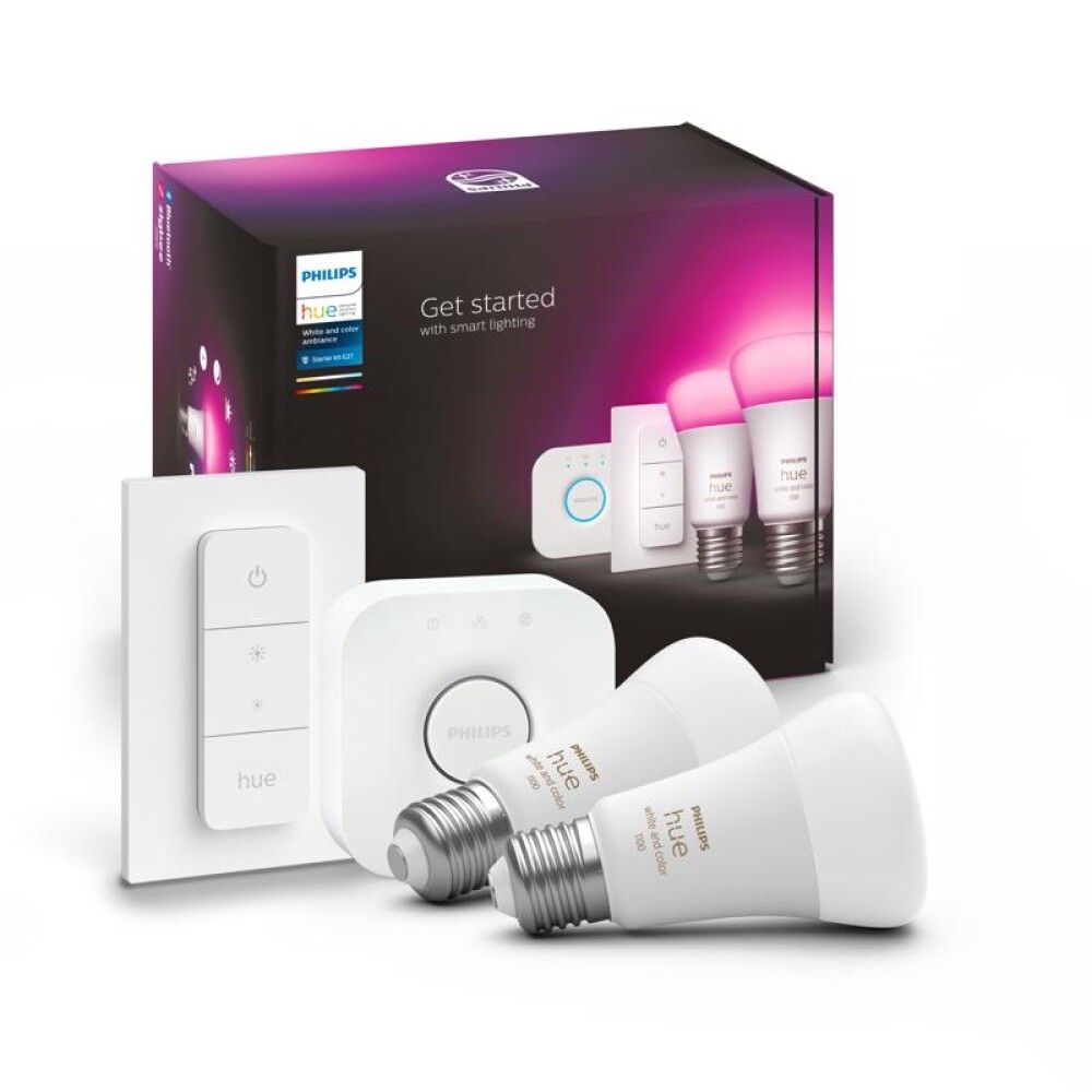 Startsett WCA 2xE27 með brú og rofa Philips Hue