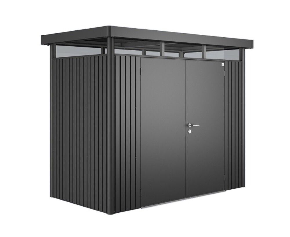 Geymsluskúr 3,33m² Highline H1 dökkgrá tvöföld hurð