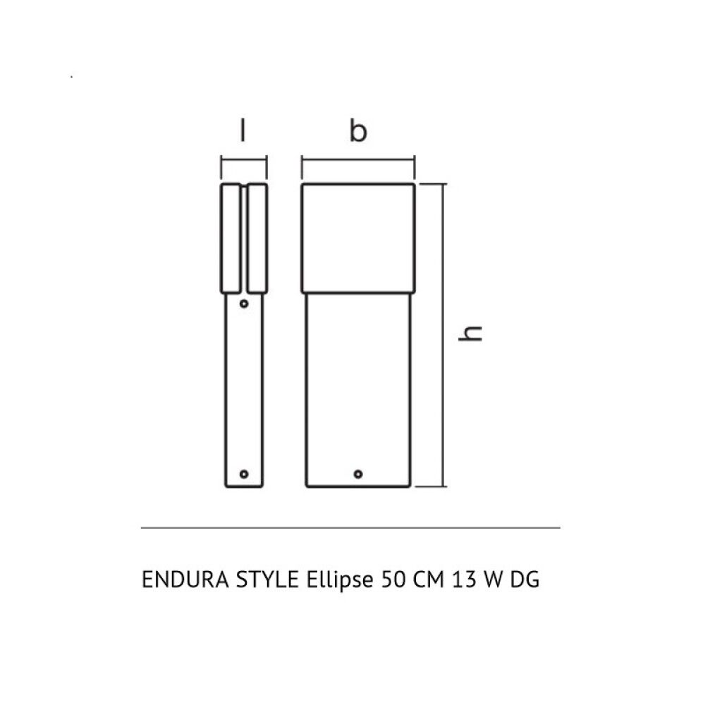 Garðljós LED 13W Endura Style Ellipse 50cm