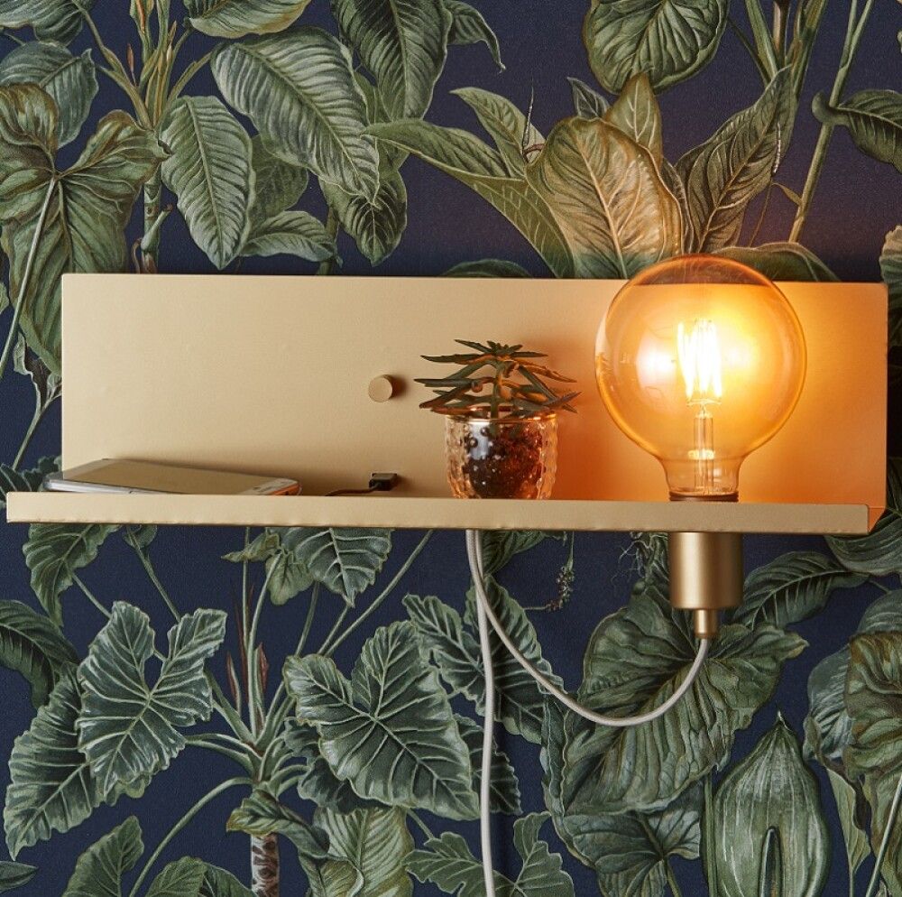 Veggljós með hillu E27 Multi 50 cm