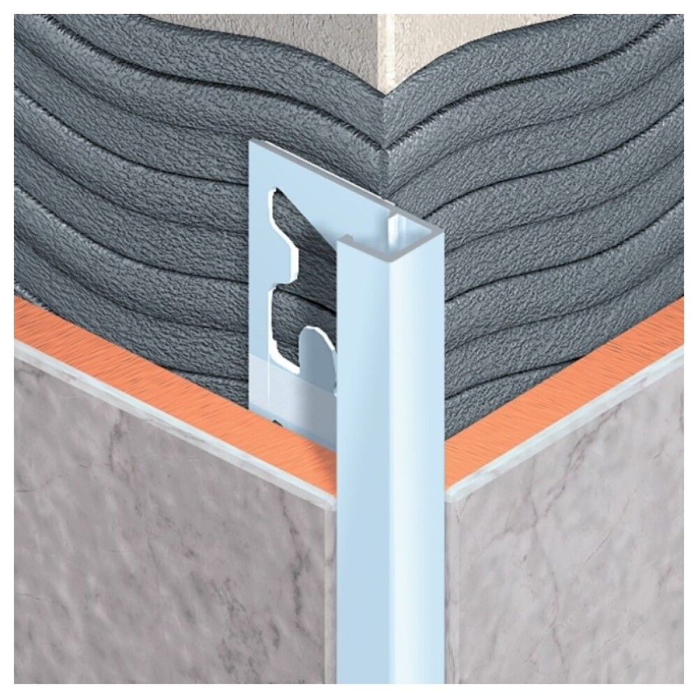 Flísaprófíll ferkantaður 2500x27x10 Wallmann matt ál 