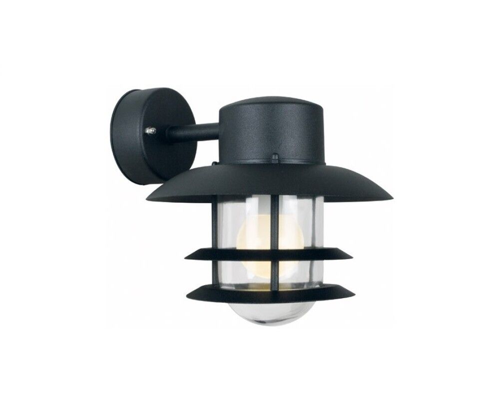 Veggljós niður E27 Copenhagen Ø22cm IP54 svart