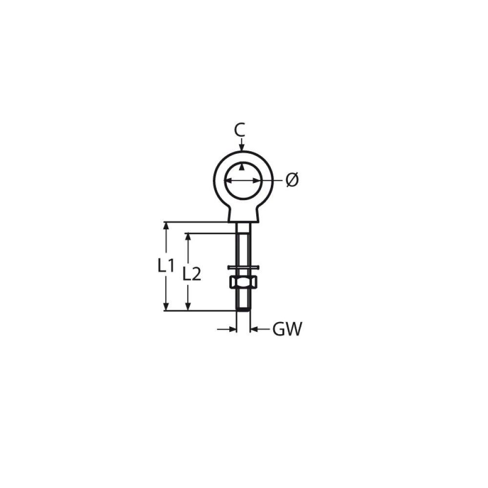 Augabolti M6x100 mm Marinetech 8267 A4