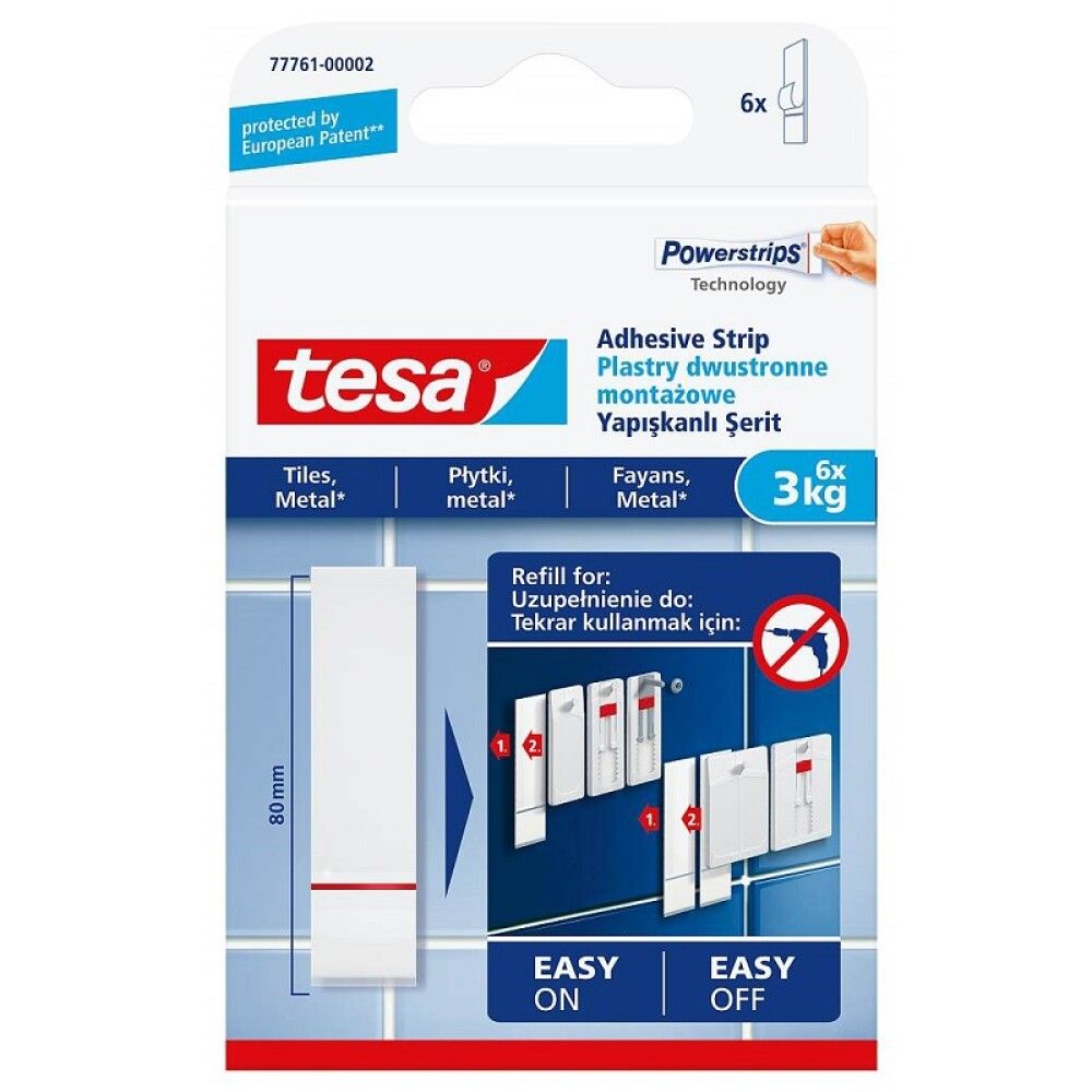 Tvíhliða límband 3kg Tesa Powerstrips 6stk