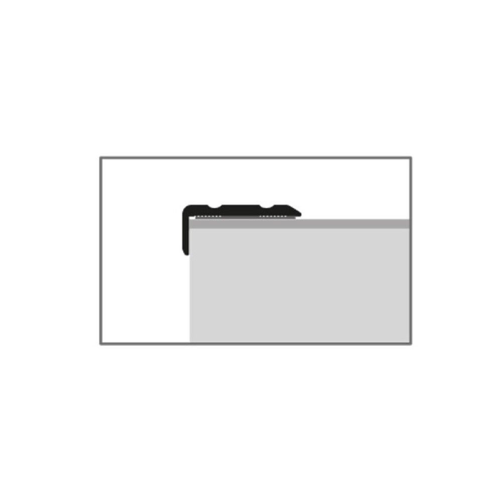 Frágangslisti vinkillisti 100x2,45x1 cm Logoclic rústfrír