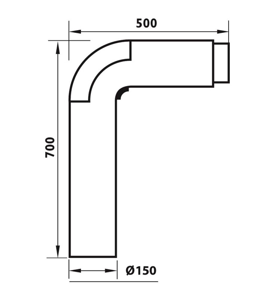 Beygja fyrir kamínu 90° Aduro með opnanlegu fagi