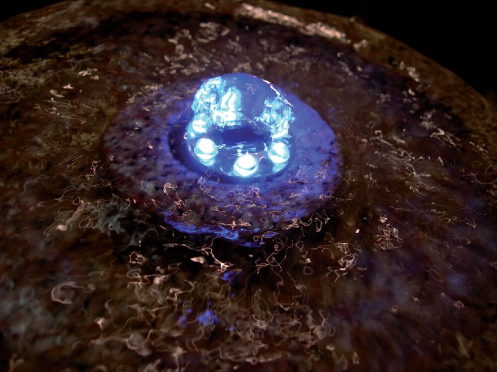 Led ljós fyrir stein 6 LED blátt