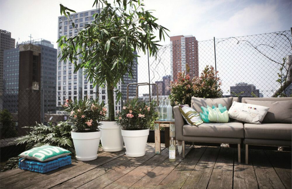 Útiblómapottur Loft Urban Round Ø28,5cm dökkgrár