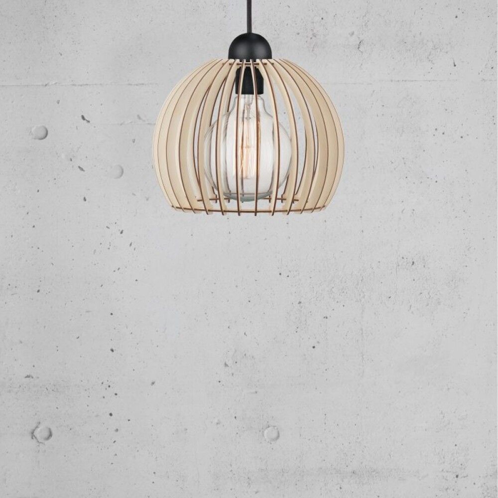 Hangandi ljós E27 Chino viður Ø25 cm