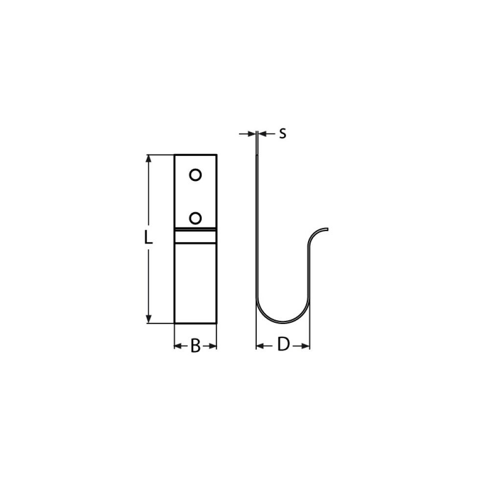 Veggfesting fyrir skaft 100x25 mm Marinetech ryðfrí